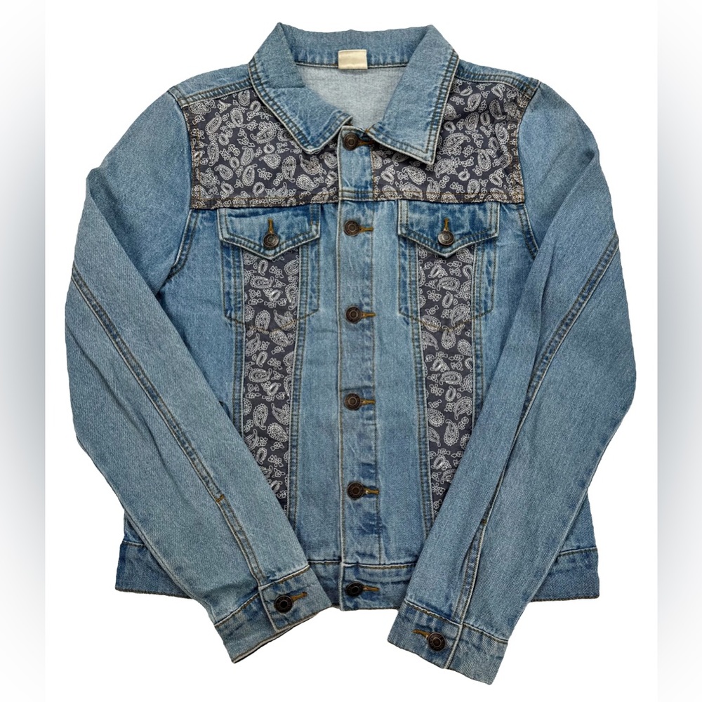 LITZ Paisley Printed Denim Jacket